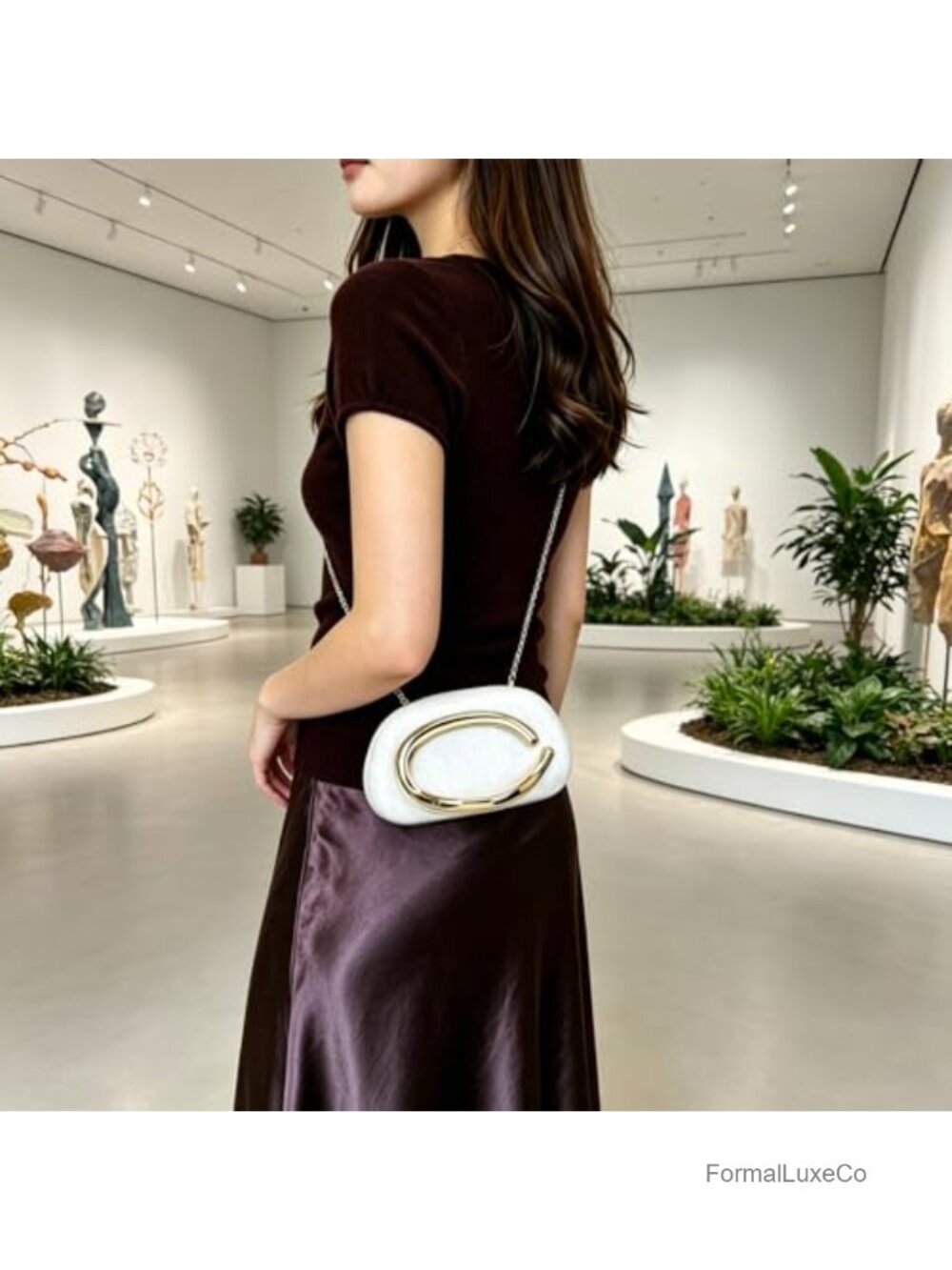 Acrylic Clutch Crossbody Shoulder Bag with Chain Evening Handbag Wedding Party - Picture 2 of 6
